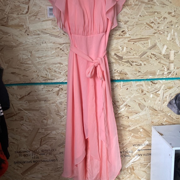 Jjhouse A-line Scoop, Asymmetrical, Chiffon bridesmaids dress with ruffle - Picture 3 of 6